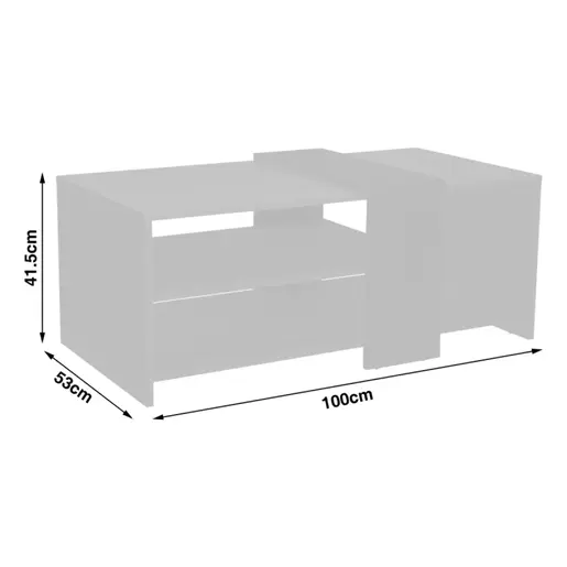 225-000065 Клуб маса Cozeto Coffee Table природна/сив цемент 100x53x41.5см