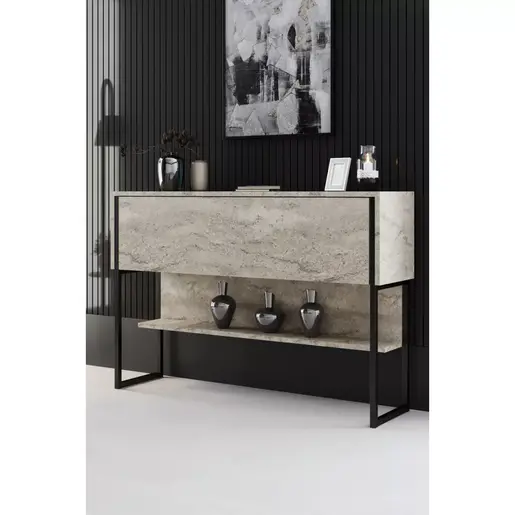 618BLY1410 Комода Luxe - Travertine, Black