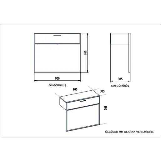 875ZNA3510 Тоалетна маса со ѕидно огледало Финикс