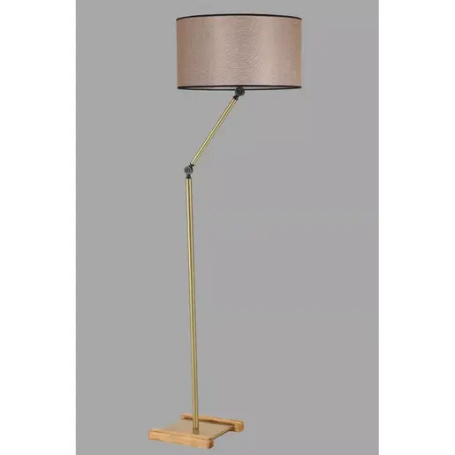 534LUN4445 Подна ламба Milas Eskitme Lambader Silindir Koyu Hasır Abajurlu