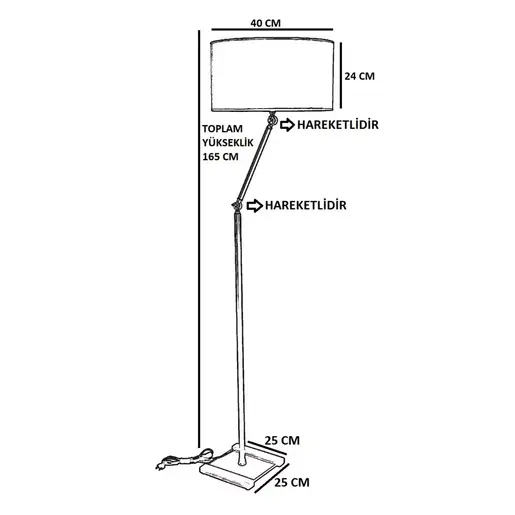 534LUN4445 Подна ламба Milas Eskitme Lambader Silindir Koyu Hasır Abajurlu