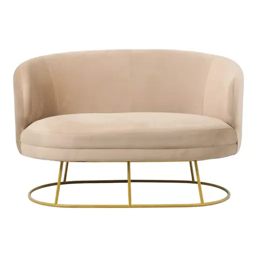 110-000056 Rony двосед сомот беж-златни ногарки