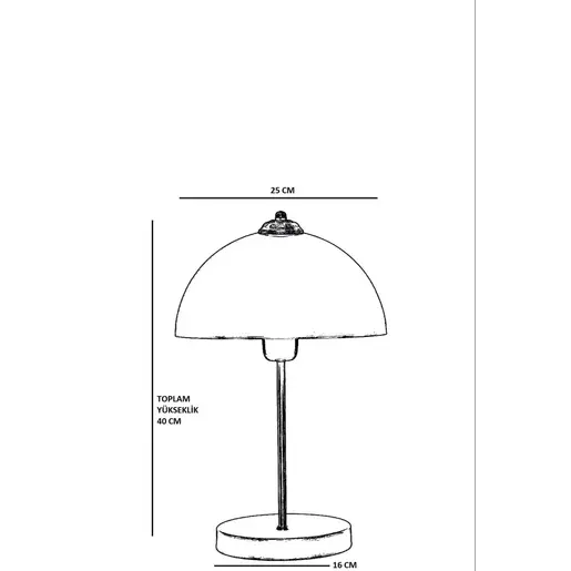 941RTN1439 Столна ламба Lungo Siyah Ufo Başlıklı Masa Lambası