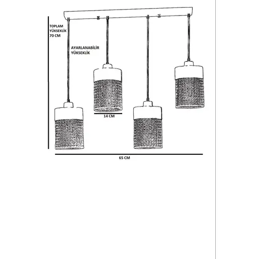 941RTN1190 Лустер Zeus 4 Lü Sıralı Eskitme Sarkıt