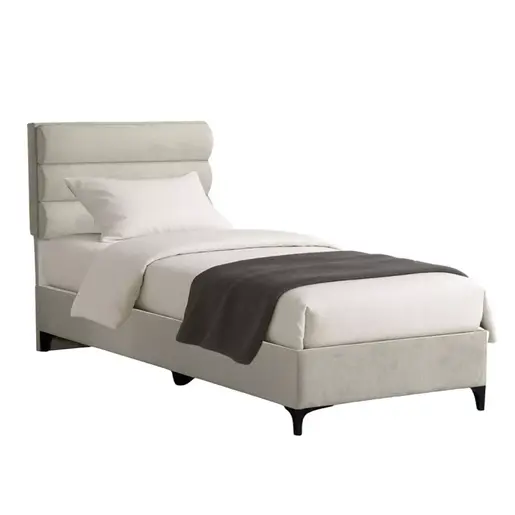 323-000028 Тапациран кревет Limit во крем нијанса 120x200cm