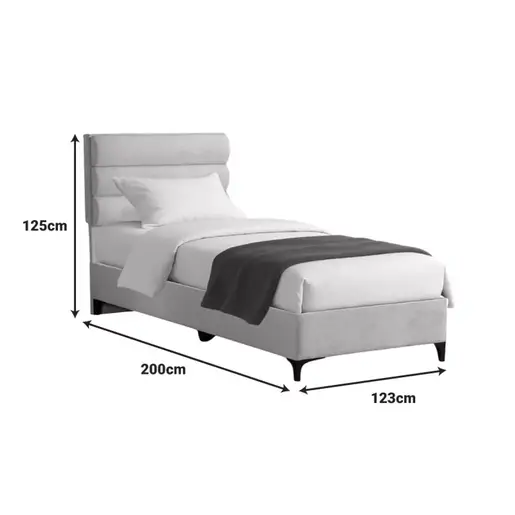 323-000028 Тапациран кревет Limit во крем нијанса 120x200cm