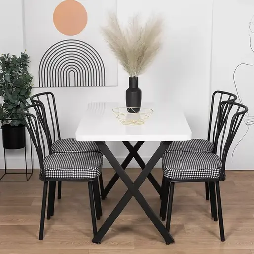 FD-4CKTSXL70110-1002 Трпезариска маса со 4 столици ХЕДЛАНД Бела