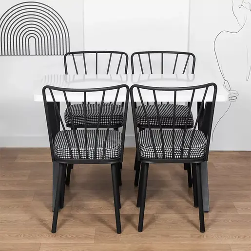 FD-4CKTSXL70110-1002 Трпезариска маса со 4 столици ХЕДЛАНД Бела