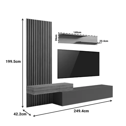 230-000091 Комода Litende бела-сонома