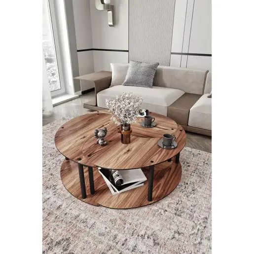 282PTR1521 Клуб маса Yin Yang 3 70 - Walnut