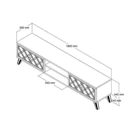 845HCT3010 Тв комода Class - Walnut, Cream