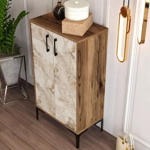 845HCT4111 Чевларник Prag - Walnut, White Marble