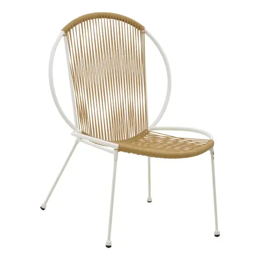 152-000043 Dapper chair метал бела природна 64.5x74.5x76cm