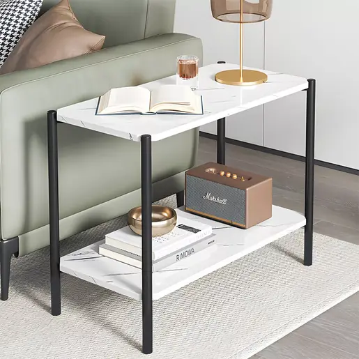 072-000065 Клуб маса Mara-white marble-black