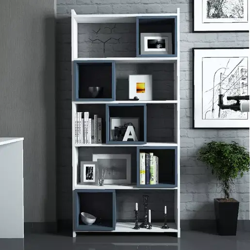 845HCT3813 Работно биро + Полица за книги + Ѕидна полица Melburn сина