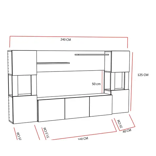 788DEC3094 ТВ Комода Lore - White, Teak