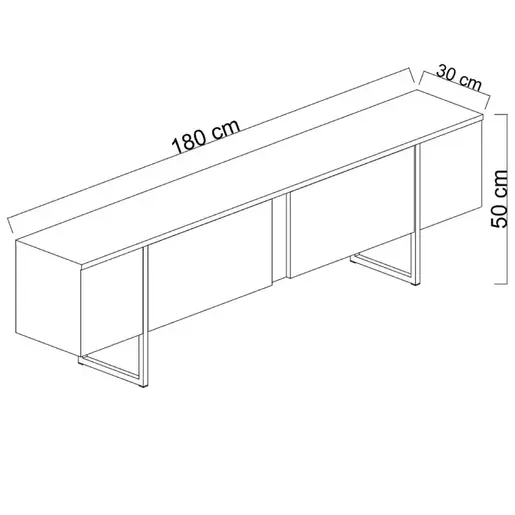 618BLY1102 ТВ комода Милвоки бела-златна