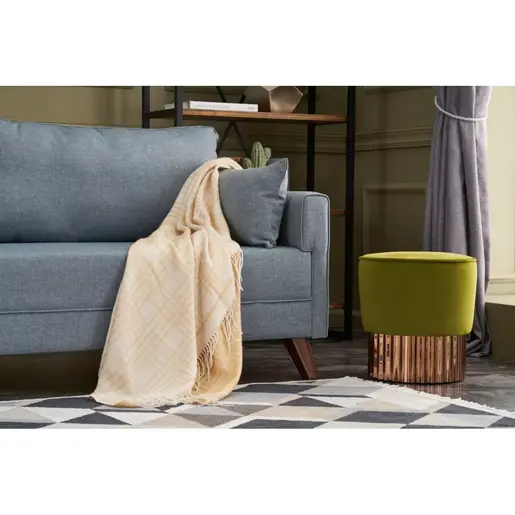 825BLC1687 Софа Bella Soft Üçlü Koltuk - Blue