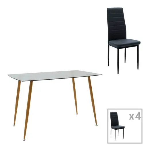 200-001164 Трпезариски сет Chloe-Parker темна сива 120x70x75cm