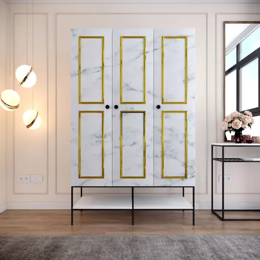 801CMY3439 Плакар Martin 3 - White, Black, Gold