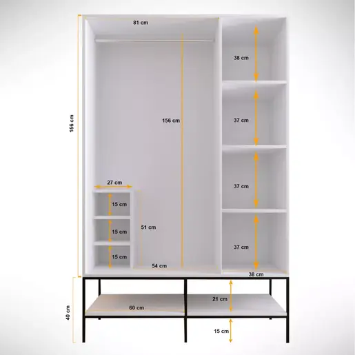 801CMY3439 Плакар Martin 3 - White, Black, Gold