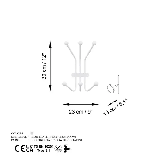 494PYT1149 Метална ѕидна закачалка Ant-B
