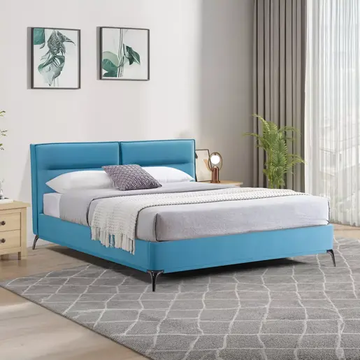 006-000047 Дупли кревет Ikina Тапациран во петрол боја 160x200cm