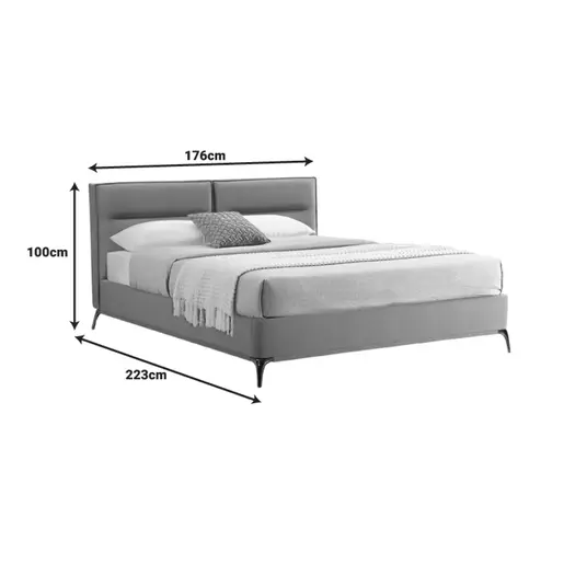 006-000047 Дупли кревет Ikina Тапациран во петрол боја 160x200cm