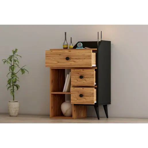 505CRL1901 Комода Star - Atlantic Pine, Black