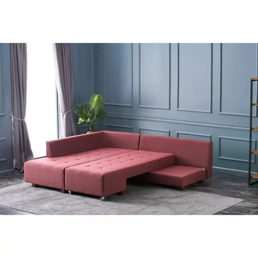825BLC1186 Софа Manama Corner Sofa Bed Left - Claret Red