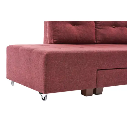 825BLC1186 Софа Manama Corner Sofa Bed Left - Claret Red