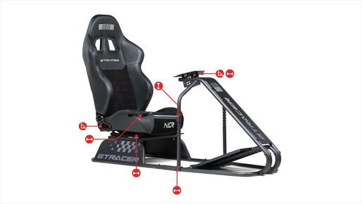GAMING CHAIR NEXT LEVEL RACING GT-RACER Cockpit, 130kg,  BLACK, NLR-R001