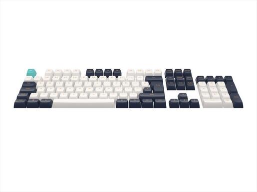 KEYBOARD MECHANICAL KEYCAPS DARK PROJECT NAVY BLUE, (ANSI & ISO LAYUOT 177PCS), White/Blue, KS-1060