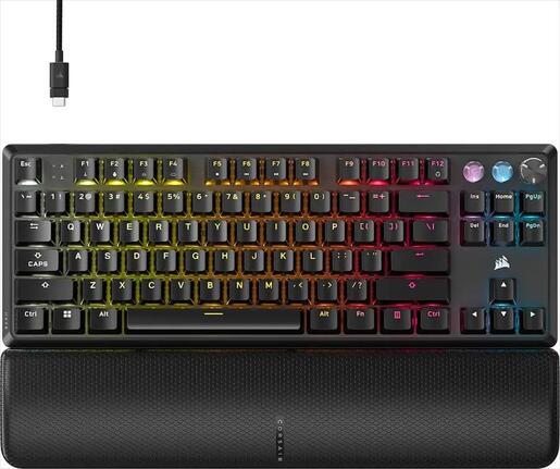 KEYBOARD MECHANICAL CORSAIR K70 PRO TKL RGB, MGX HYPERDRIV– MAGNETIC, Black,  CH-911911G-NA