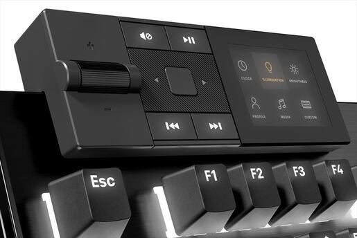 KEYBOARD MECHANICAL BE QUIET! DARK MOUNT SILENT MODULAR (hot-swappable numpad & media dock), Linear switch HS, 8 customizable Display Keys, ARGB, Palm rest, Black, BT001US