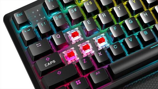 KEYBOARD MECHANICAL CORSAIR K70 CORE TKL RGB, 2.4 GHz & BT  MLX RED SWITCH, Black,CH-914901E-NA