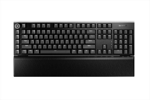KEYBOARD MECHANICAL BE QUIET! LIGHT MOUNT SILENT, Linear switch HS, 5 customizable macro keys, ARGB, Palm rest, Black, BT003US