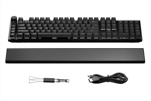 KEYBOARD MECHANICAL BE QUIET! LIGHT MOUNT SILENT, Linear switch HS, 5 customizable macro keys, ARGB, Palm rest, Black, BT003US