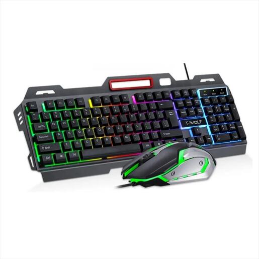COMBO KEYBOARD AND MOUSE WIRED EXTRALINK GAMING TF600 RGB Illumination Black