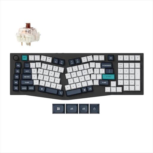 KEYBOARD MECHANICAL KEYCHRON Q13 MAX ALUMINIUM RGB LED FULLSIZE Fully Assembled Gateron Jupiter brown switch, 2.4Ghz + BT, Carbon black, Q13M-M3