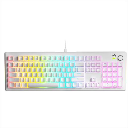 KEYBOARD MECHANICAL GLORIOUS GMMK 3 RGB 100% Hot Swappable Fox Linear Switches, White, w/knob GLO-KB-GMMK3-100-PB-FOX-W-WHT-US