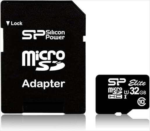 MEMORY CARD SILICON POWER MICRO-SD ELITE SDXC 32GB C10 w/adapter, SP032GBSTHBU1V10SP