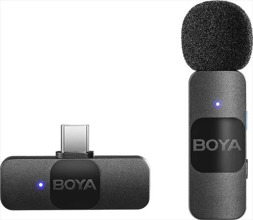 MICROPHONE WIRELESS BOYA BY-V10, USB-C receiver, black
