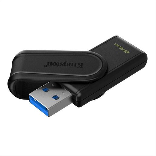 USB Flash Drive 3.2 Gen1 64GB KINGSTON DATA TRAVELER EXODIA S, Black, DTXS/64GB