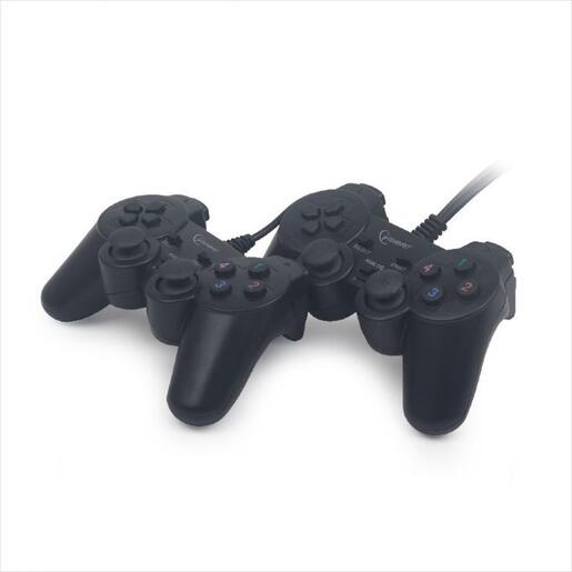 GAME PAD WIRED GEMBIRD DOUBLE, Vibration (for PC), Black, JPD-UDV2-01