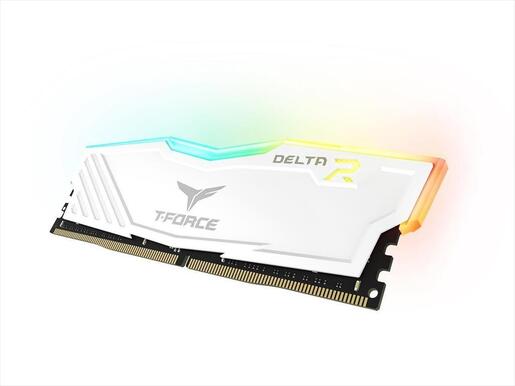 RAM DDR4 16GB(2x8GB) 3200MHz CL16 TEAM GROUP T-FORCE DELTA RGB, TF4D416G3200HC16FDC01 white