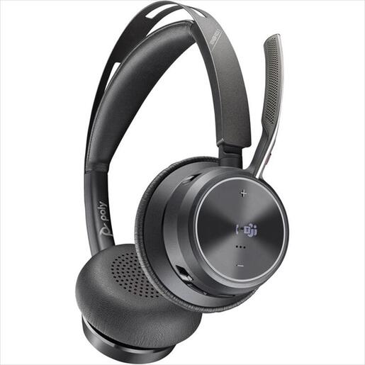 HEADPHONES POLY Voyager Focus 2 USB-A/C w/microphone, w/charging stand, 9T9J6AA#AC3 ,Bluetooth