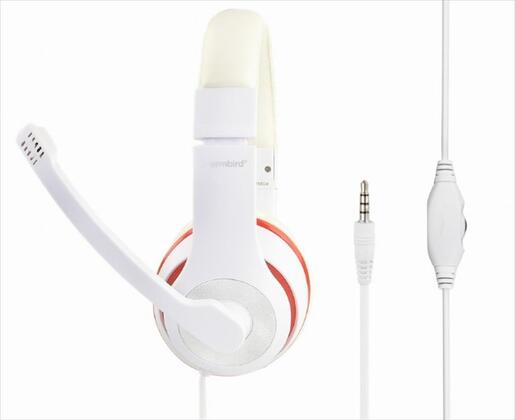HEADPHONES GEMBIRD w/microphone 1x3.5mm White, MHS-03-WTRD