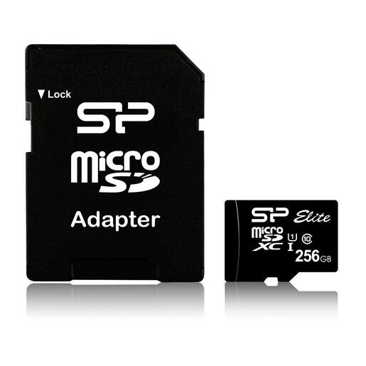 MEMORY CARD SILICON POWER MICRO-SD ELITE SDXC 256GB C10 w/adapter, SP256GBSTXBU1V10SP