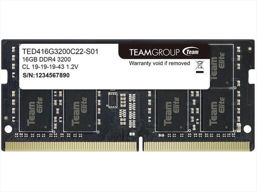 RAM SO DIMM DDR4 16GB 3200MHz TEAM GROUP ELITE TED416G3200C22-S01